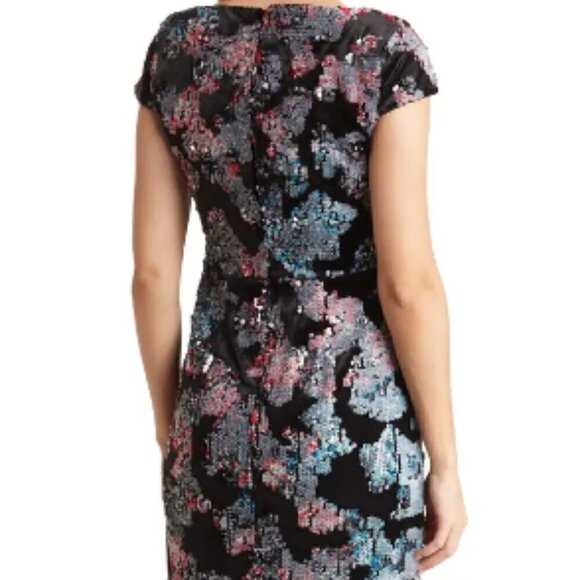 NEW Dress The Population Sequin Velvet Sheath Dress - Picture 2 of 3